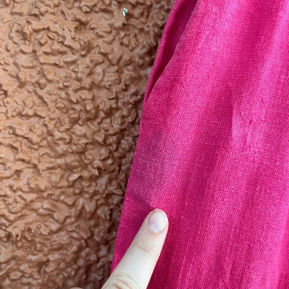 Women’s 100% Linen Pants Hot Pink Size Small - Picture 5 of 9